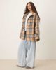 ASOS DESIGN ASOS DESIGN funnel neck coat with wool and toggle detail in heritage check-Multi - 2