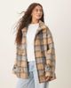 ASOS DESIGN ASOS DESIGN funnel neck coat with wool and toggle detail in heritage check-Multi - 4