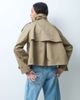 ASOS DESIGN ASOS DESIGN funnel neck cropped cape trench coat in rye-Neutral - 4