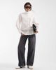 ASOS DESIGN ASOS DESIGN funnel neck peplum jacket in ivory-Multi - 2