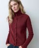 ASOS DESIGN ASOS DESIGN funnel neck ribbed cardi in burgundy-RED - 3