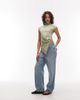 ASOS DESIGN ASOS DESIGN funnel neck sleeveless with wrap detail top in dusty green - 4