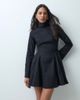 ASOS DESIGN ASOS DESIGN funnel neck tailored godet mini dress in black textured twill - 2