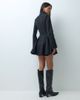 ASOS DESIGN ASOS DESIGN funnel neck tailored godet mini dress in black textured twill - 4