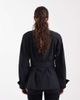 ASOS DESIGN ASOS DESIGN funnel neck tie belt trench coat in black - 4