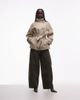 ASOS DESIGN ASOS DESIGN funnel neck tie belt trench coat in stone-Green - 2