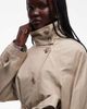 ASOS DESIGN ASOS DESIGN funnel neck tie belt trench coat in stone-Green - 3