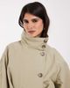 ASOS DESIGN ASOS DESIGN funnel neck tie belt trench coat in stone-Neutral - 2