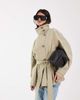 ASOS DESIGN ASOS DESIGN funnel neck tie belt trench coat in stone-Neutral - 3