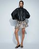 ASOS DESIGN ASOS DESIGN gathered shoulder leather look jacket in black - 1