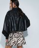 ASOS DESIGN ASOS DESIGN gathered shoulder leather look jacket in black - 3