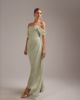 ASOS DESIGN ASOS DESIGN georgette bardot bridesmaids dress in sage green - 1