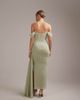 ASOS DESIGN ASOS DESIGN georgette bardot bridesmaids dress in sage green - 2