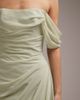 ASOS DESIGN ASOS DESIGN georgette bardot bridesmaids dress in sage green - 3
