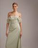 ASOS DESIGN ASOS DESIGN georgette bardot bridesmaids dress in sage green - 4