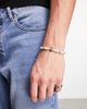 ASOS DESIGN ASOS DESIGN glass faux pearl beaded bracelet with silver lions head bead-White - 2
