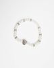 ASOS DESIGN ASOS DESIGN glass faux pearl beaded bracelet with silver lions head bead-White - 4