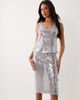 ASOS DESIGN ASOS DESIGN glass sequin pencil midi skirt in blue - part of a set - 3