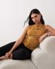 ASOS DESIGN ASOS DESIGN glitter burnout cowl neck top in amber-Copper - 1