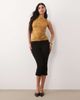 ASOS DESIGN ASOS DESIGN glitter burnout cowl neck top in amber-Copper - 3