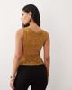 ASOS DESIGN ASOS DESIGN glitter burnout cowl neck top in amber-Copper - 4
