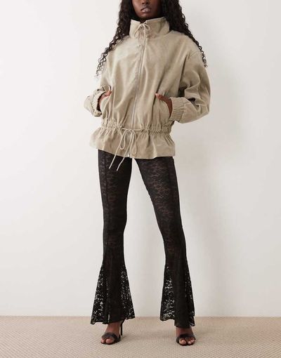 ASOS DESIGN ASOS DESIGN godet lace flared pants in black