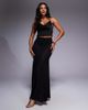 ASOS DESIGN ASOS DESIGN godet semi sheer maxi skirt in black - 1