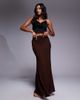 ASOS DESIGN ASOS DESIGN godet semi sheer maxi skirt in brown - 1