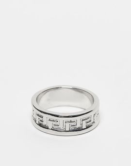 ASOS DESIGN ASOS DESIGN Greek wave cut-out band ring in silver