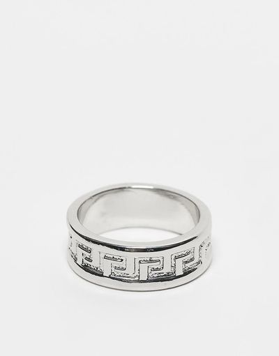 ASOS DESIGN ASOS DESIGN Greek wave cut-out band ring in silver