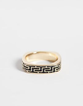 ASOS DESIGN ASOS DESIGN greek wave square shape ring in gold