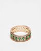 ASOS DESIGN ASOS DESIGN green crystal plain band ring in gold - 1