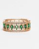 ASOS DESIGN ASOS DESIGN green crystal plain band ring in gold - 3