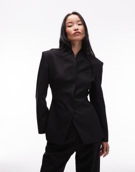 ASOS DESIGN ASOS DESIGN grown on neck high break point blazer in black