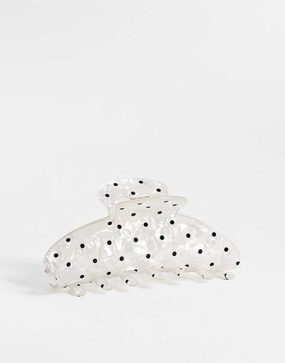ASOS DESIGN ASOS DESIGN hair claw clip in pearlized with polka dots-Multi