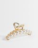 ASOS DESIGN ASOS DESIGN hair claw clip with faux pearl detail in gold tone-Multi - 1