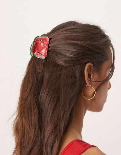 ASOS DESIGN ASOS DESIGN hair claw with watermelon design in red-Multi