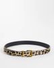 ASOS DESIGN ASOS DESIGN hair on leather belt with square buckle in leopard print-Brown - 1