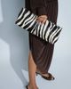 ASOS DESIGN ASOS DESIGN hair on leather elongated pouch grab bag in zebra print-Multi - 1