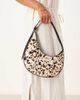 ASOS DESIGN ASOS DESIGN hair on real leather asymmetric scoop shoulder bag with buckle detail in cow print-Multi - 3