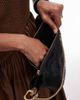 ASOS DESIGN ASOS DESIGN hair on real leather  pouch clutch with gold hardware in black - 4