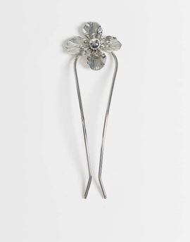 ASOS DESIGN ASOS DESIGN hair pin with flower design in silver tone