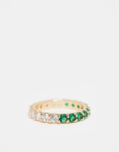 ASOS DESIGN ASOS DESIGN half and half cubic zirconia s ring in gold