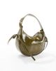 ASOS DESIGN ASOS DESIGN half moon shoulder bag with side bow details in dark olive-Green - 2