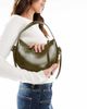 ASOS DESIGN ASOS DESIGN half moon shoulder bag with side bow details in dark olive-Green - 3