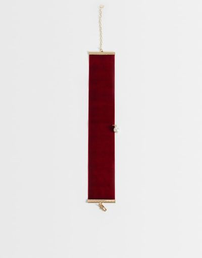 ASOS DESIGN ASOS DESIGN Halloween choker necklace in burgundy velvet with faux-pearl pendant-MULTI