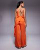 ASOS DESIGN ASOS DESIGN halter double layer jumpsuit in washed satin in red - 2