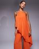 ASOS DESIGN ASOS DESIGN halter double layer jumpsuit in washed satin in red - 4