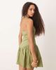 ASOS DESIGN ASOS DESIGN halter mini dress with ruffle hem in washed khaki-Green - 4