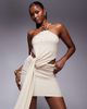 ASOS DESIGN ASOS DESIGN halter neck mini dress with star trim detail and drape in beige-Neutral - 3